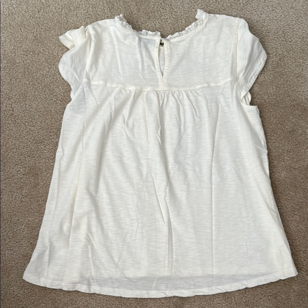Cream Cap Sleeve Blouse - Picture 3 of 3